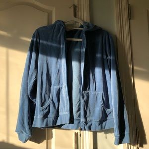 Blue velour hoodie